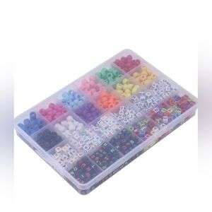 bracelet making kit Letter Beads 6mm 10 Color Elastic Thread Big Hole Beads Set